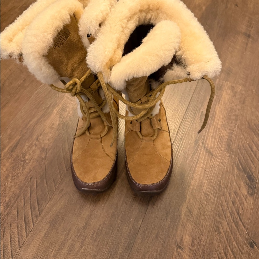 The North Face Tan Shearling Winter Boots